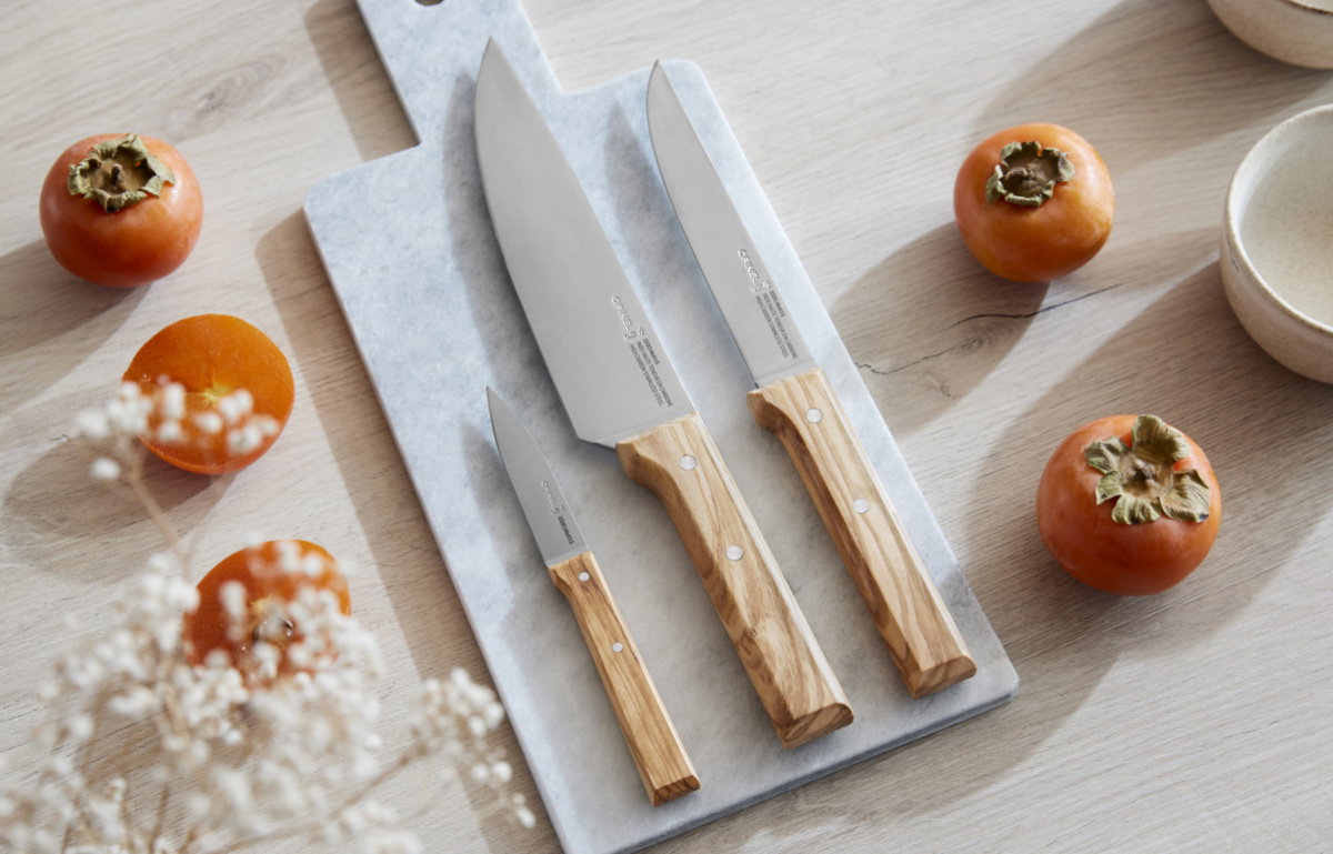 A picture of Win a set of Opinel cooks knives plus a copy of The Racine Effect by Henry Harris